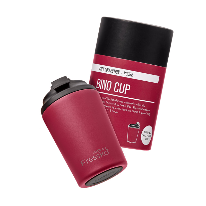 Thumbnail of Fressko Bino 8oz / 227ml Reusable Coffee Cup, Stainless Steel - Rouge image