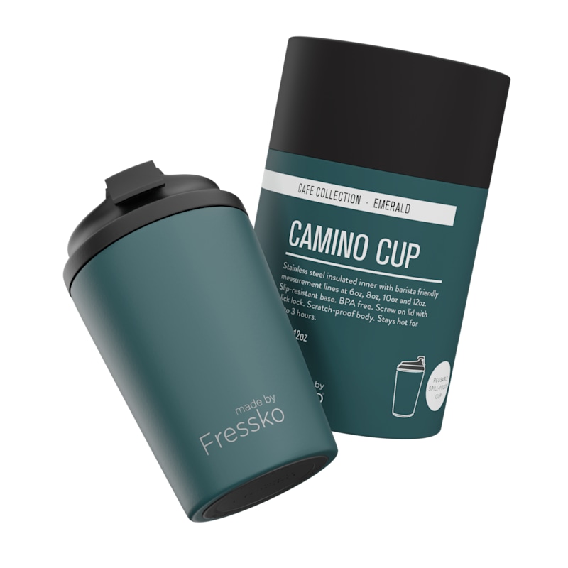 Thumbnail of Fressko Camino 12oz / 340ml Reusable Coffee Cup, Stainless Steel - Emerald image