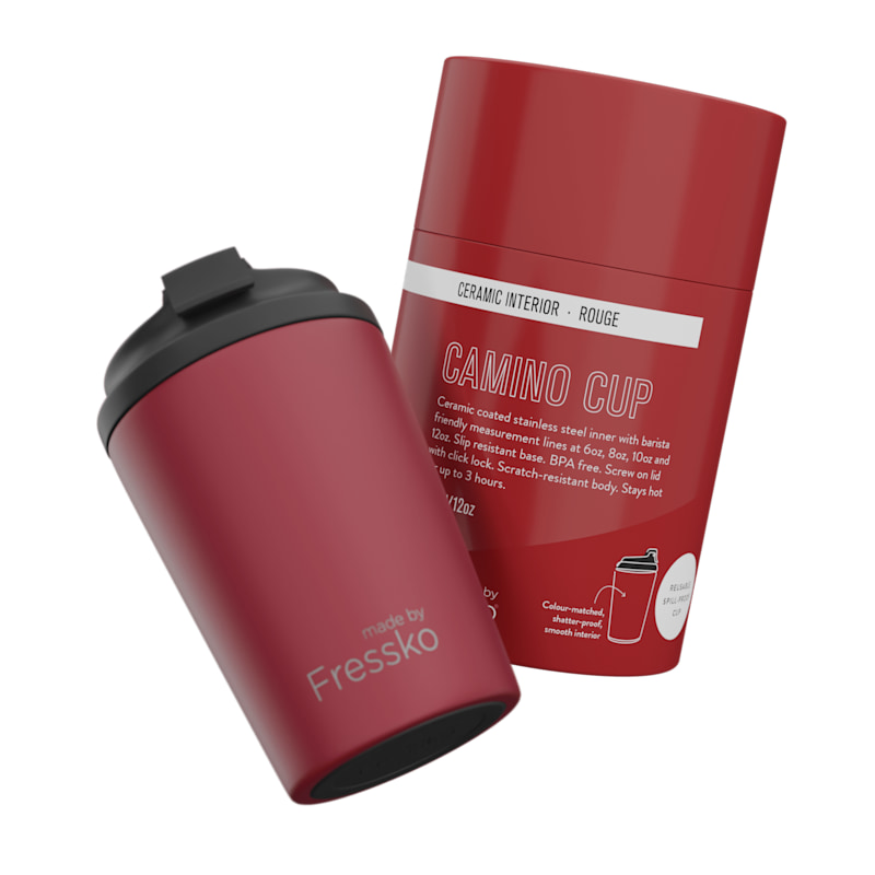 Thumbnail of Fressko Camino 12oz / 340ml Reusable Coffee Cup, Ceramic - Rouge image