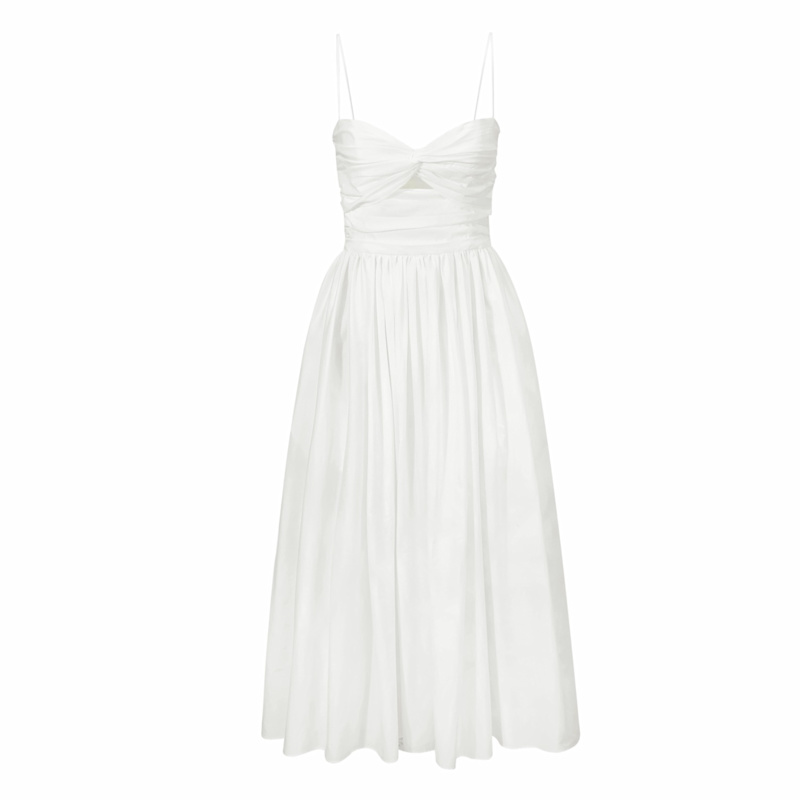 Thumbnail of Reverie Twist Front Ruched Cotton Midi Dress image