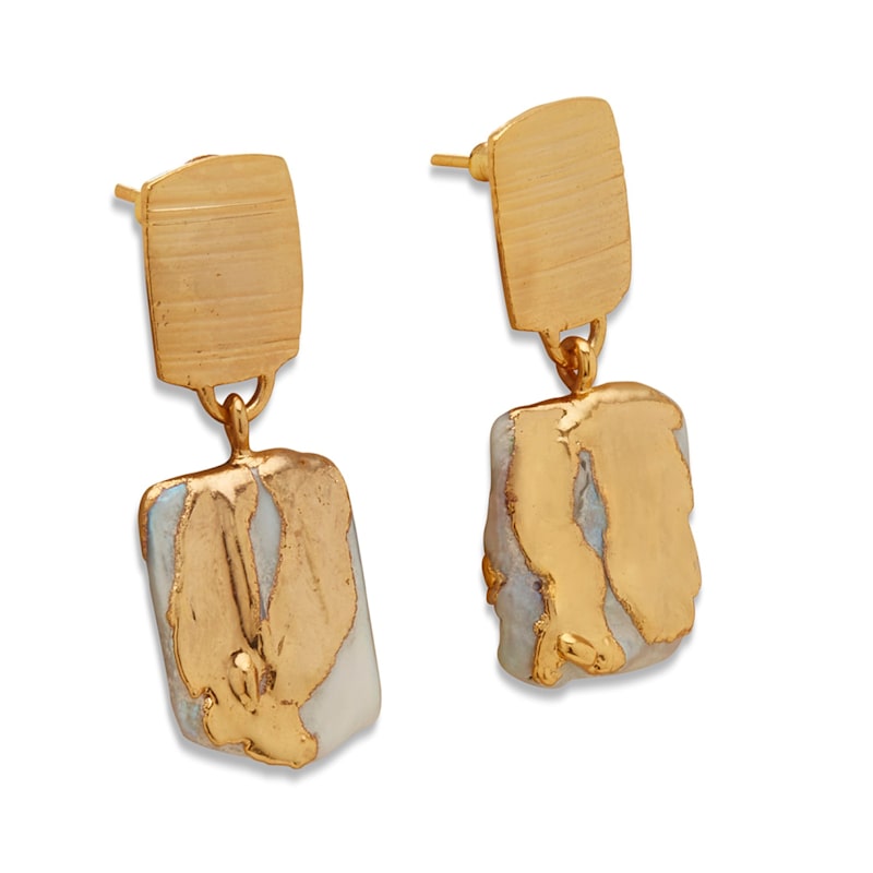 Thumbnail of Gold Zuri Drop Earrings With Baroque Pearls image