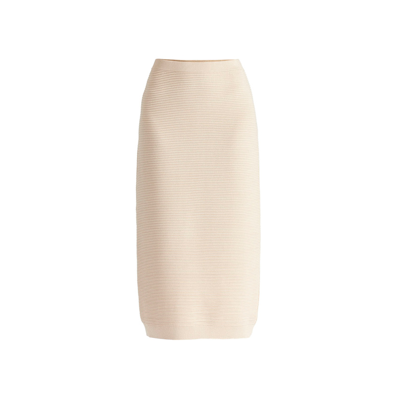 Thumbnail of Ribbed Midi Skirt In Beige image