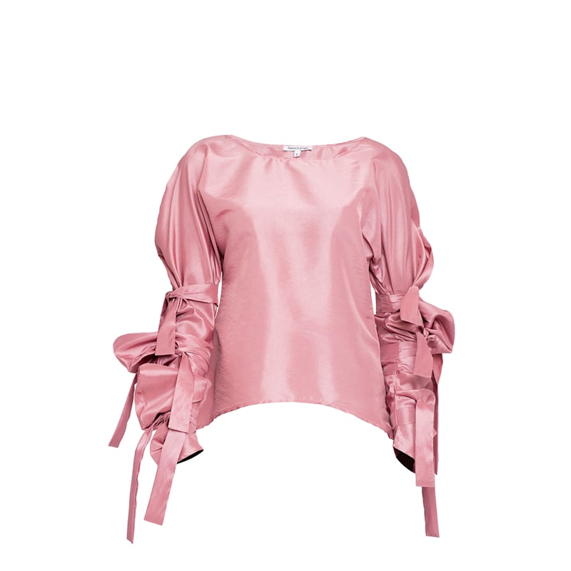 Thumbnail of Ribbon Wrapped Blouse In Pink Taffeta image
