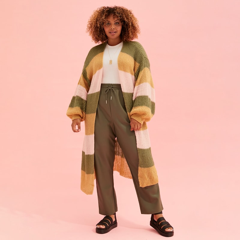 Thumbnail of Ricci Stripe Lofty Maxi Cardigan Camel image