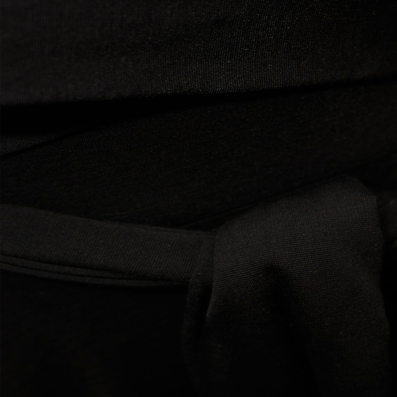 Thumbnail of Rimini Black Flared Midi Adjustable Dress With Embroidered Sleeves image