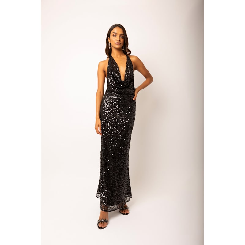 Rio Black Embellished Maxi Dress | AMY LYNN | Wolf & Badger