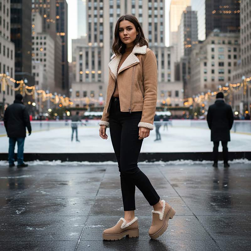 Thumbnail of Rio Camel Suede Comfortable Winter Shearling Shootie image