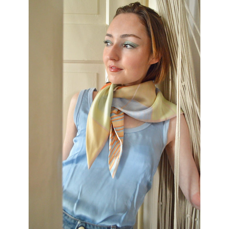 Thumbnail of Ripi Reversible Silk Triangle Scarf – Pastel Multicolour image