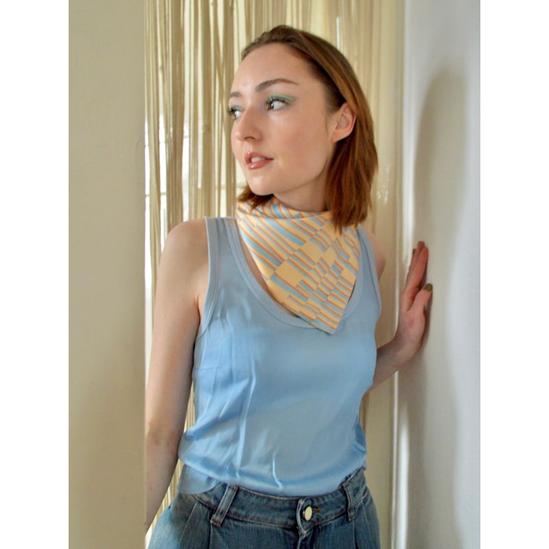 Thumbnail of Ripi Reversible Silk Triangle Scarf – Pastel Multicolour image