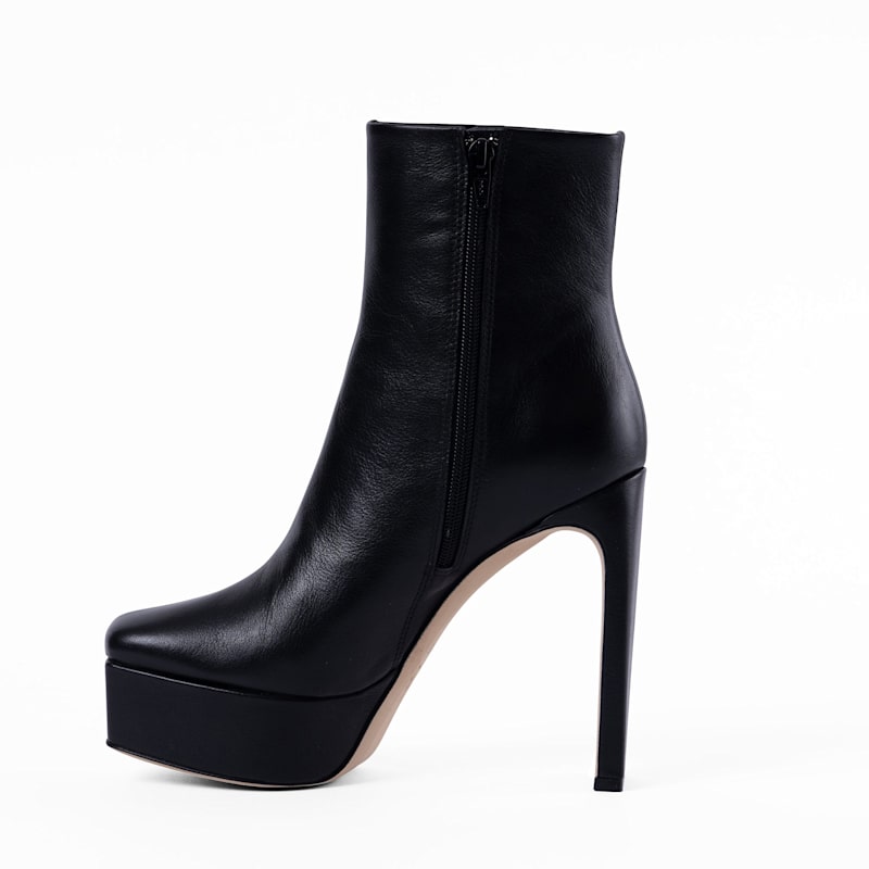 Thumbnail of Rising Star Leather Platform Ankle Boot In Black image