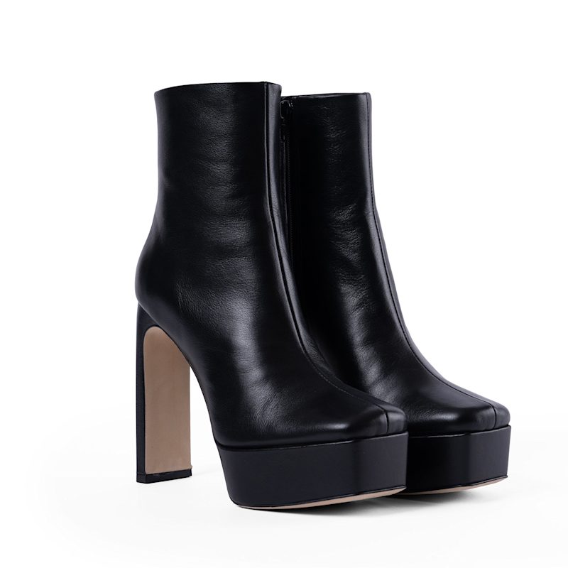 Thumbnail of Rising Star Leather Platform Ankle Boot In Black image