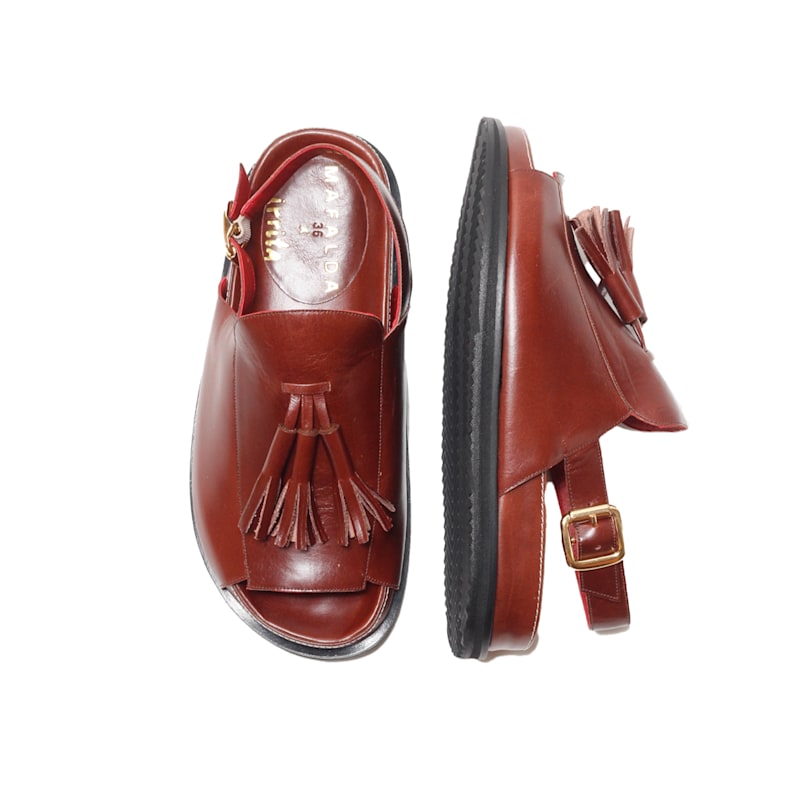 Thumbnail of Rita Brown Tassel Sandals image