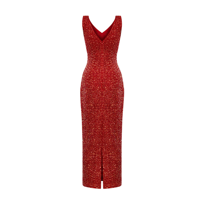 Riva Red Sequin Dress | ELSAVA | Wolf & Badger