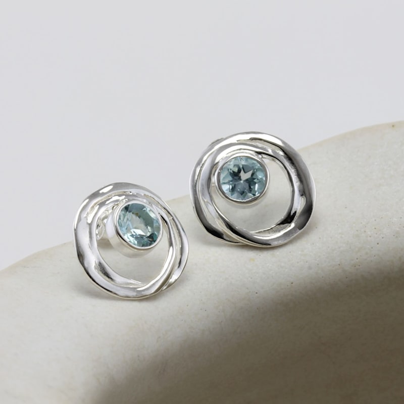 Thumbnail of Riviera Blue Topaz Sterling Silver Stud Earrings image