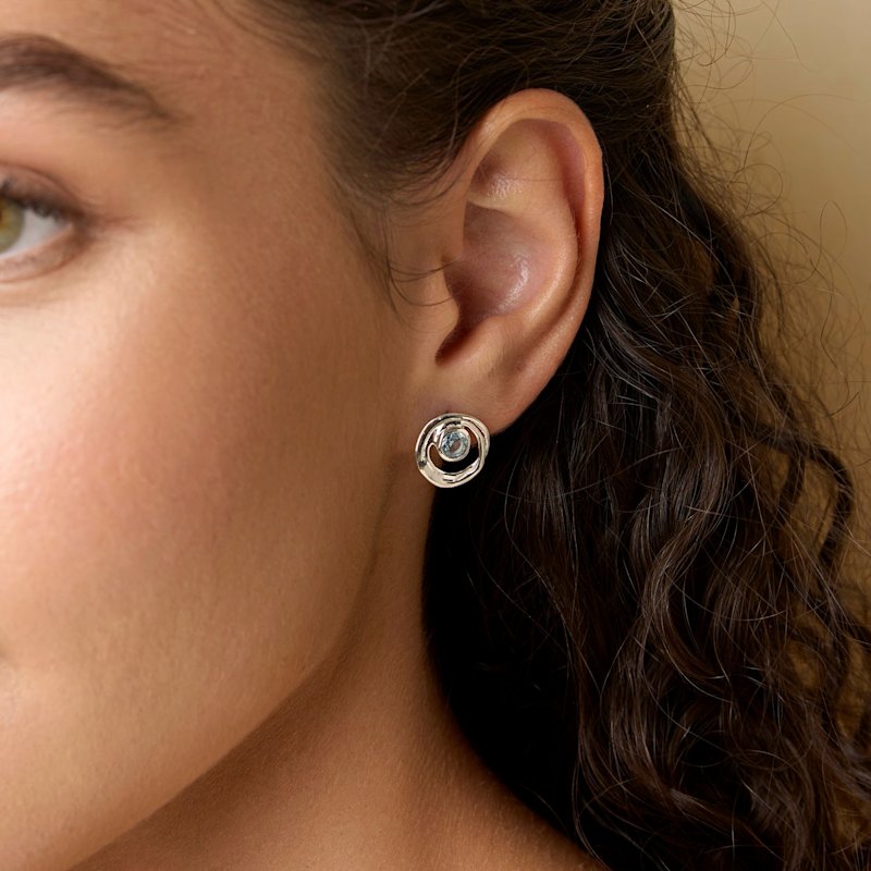 Thumbnail of Riviera Blue Topaz Sterling Silver Stud Earrings image