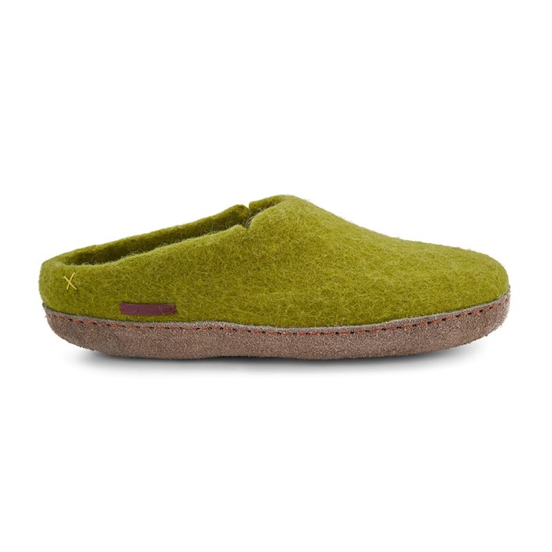 Thumbnail of Men's Classic Slipper - Lime Green With Suede Sole image