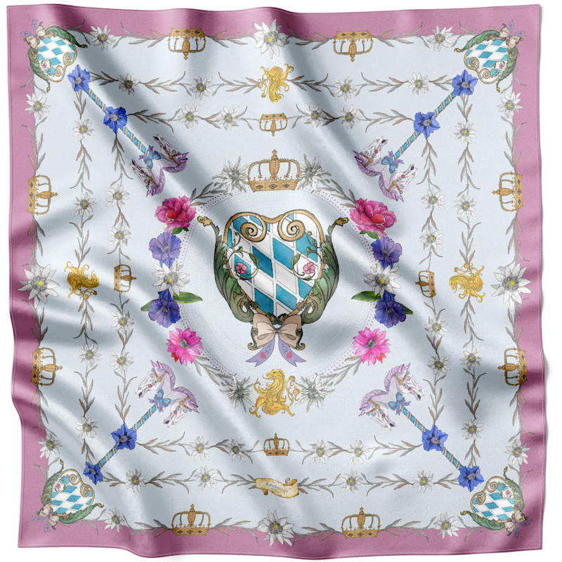 Thumbnail of The Mystical Edelweiss Silk Scarf Ice Blue image