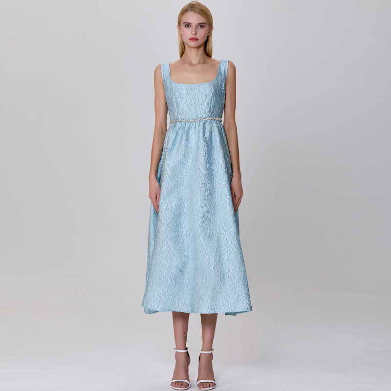 Fit-And-Flare Textured Jacquard Dress | Smart and Joy | Wolf & Badger
