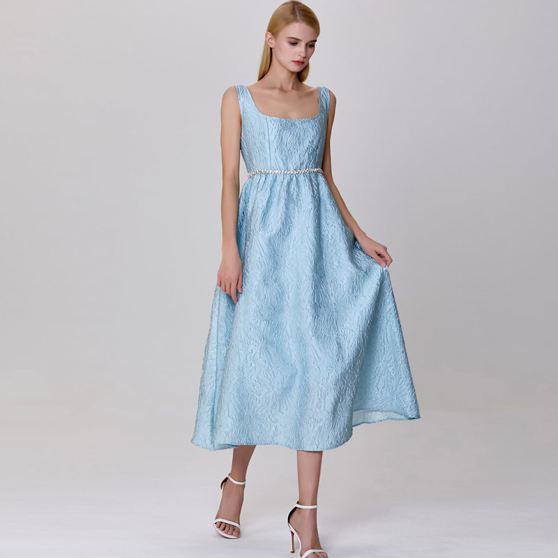 jacquard flare dress Strapless Jacquard Fit-And-Flare Wedding Dress With Detachable Overskirt main image 1