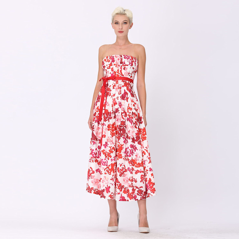 slim fit dress slacks Jacquard Fitted Corset Bustier Dress main image 1