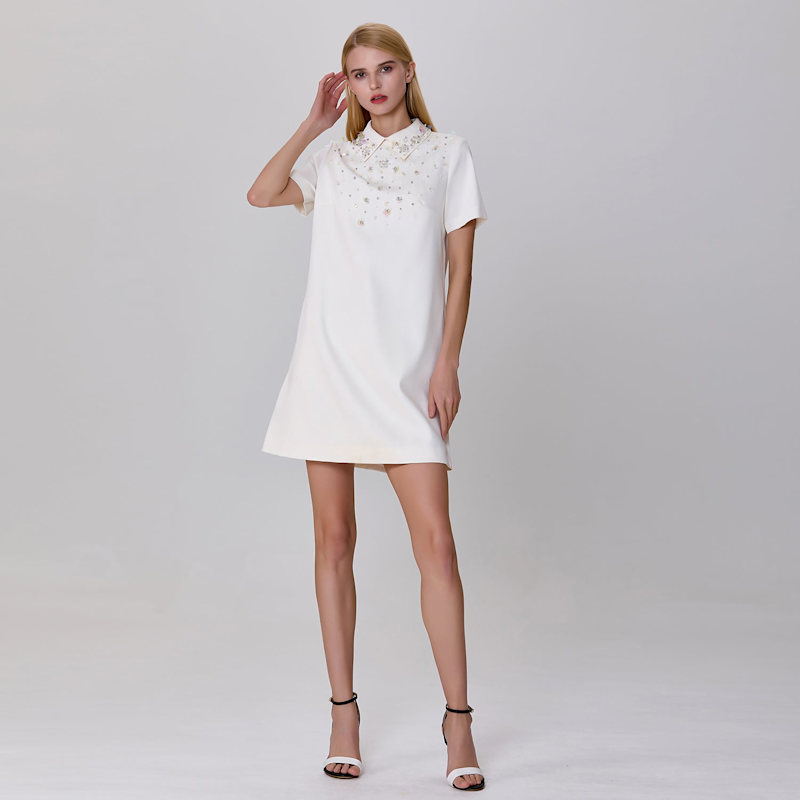 beaded shirt dress Beaded Fringe Gradation Mini Dress Pink main image 0