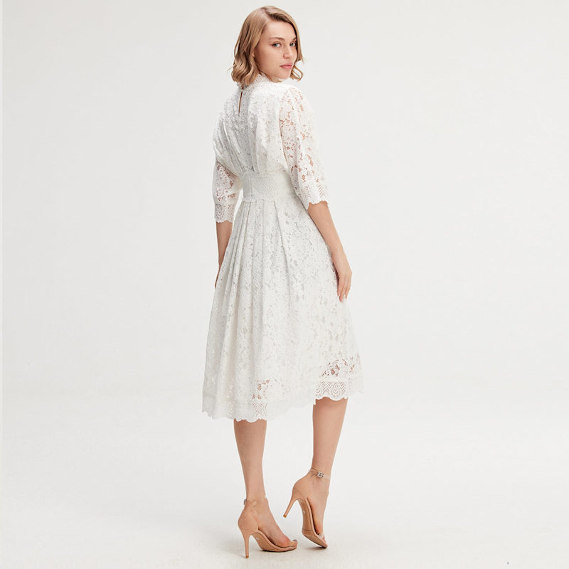 Thumbnail of Kimono Sleeves Lace Dress image