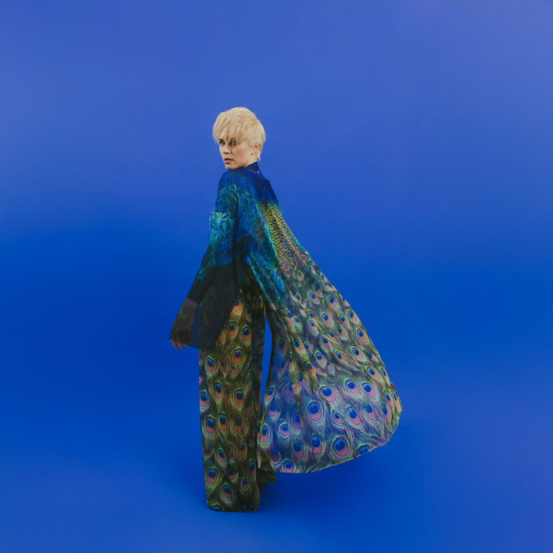 Thumbnail of Tan-Through Mesh Beach Cover-Up Robe Peacock Mayura image