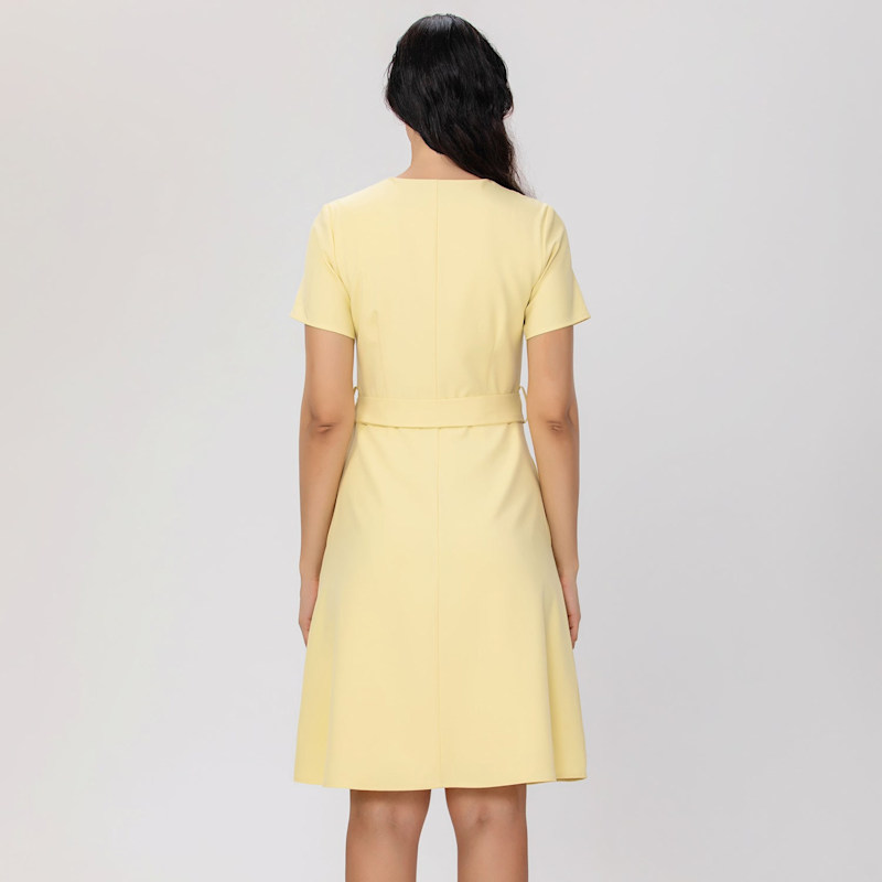 Thumbnail of Belted Tailor Dress -Yellow image
