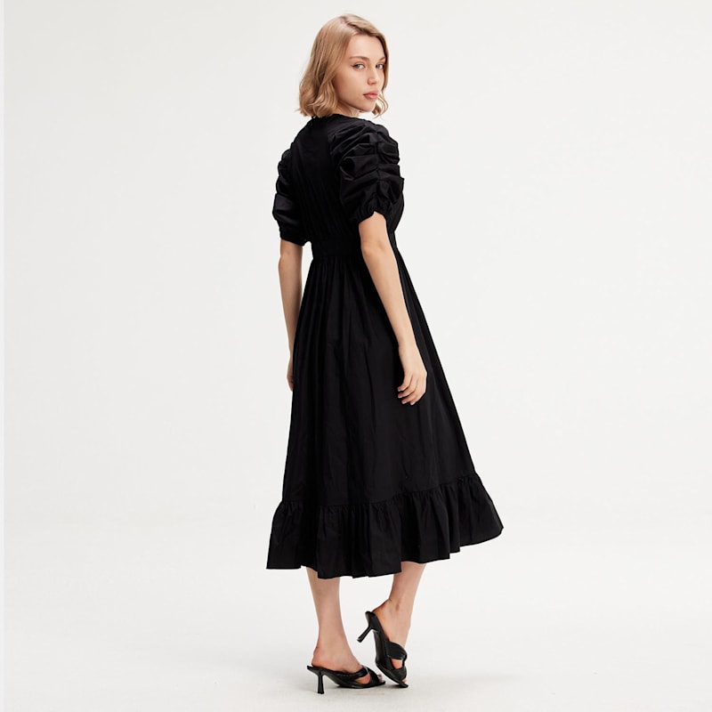 trapeze cocktail dress with sleeves Nu 3/4 Sleeve 28174-2 Sympli – Just Girls Boutique and convenient inseam pockets Long Sleeve Trapeze Dress by