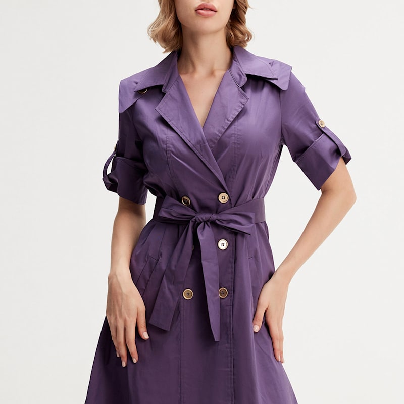 Cotton Trench Coat Dress by Smart and Joy