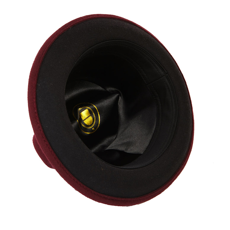 Thumbnail of Robin Burgundy Wool Felt Two Tone Trilby Fedora Hat image