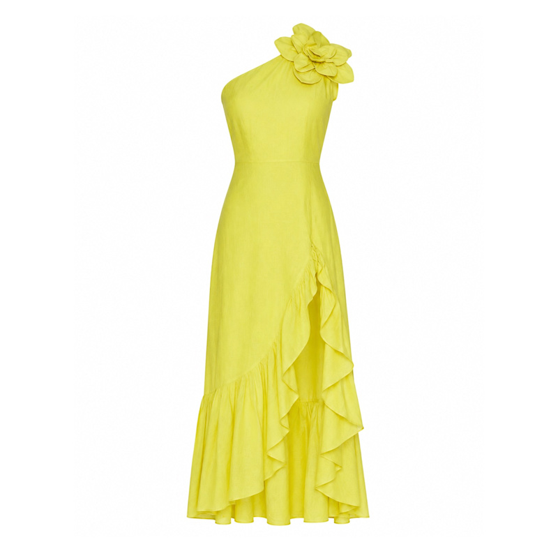 chartreuse linen dress Rocky LINEN Dress CHARTREUSE LINEN / M