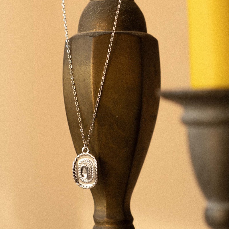 Thumbnail of Rodeo Cowboy Hat Silver Pendant Necklace image