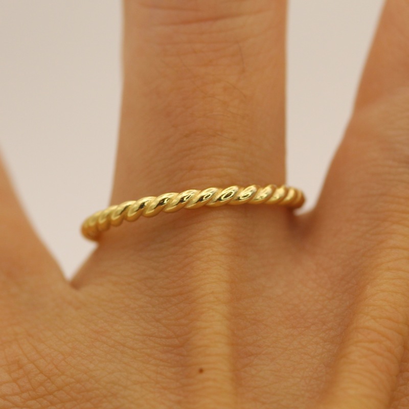 Rope Yellow Solid Gold Ring By Handmade | VicStoneNYC Fine Jewelry ...