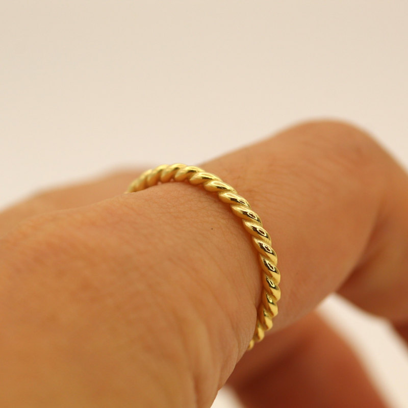 Rope Yellow Solid Gold Ring By Handmade | VicStoneNYC Fine Jewelry ...