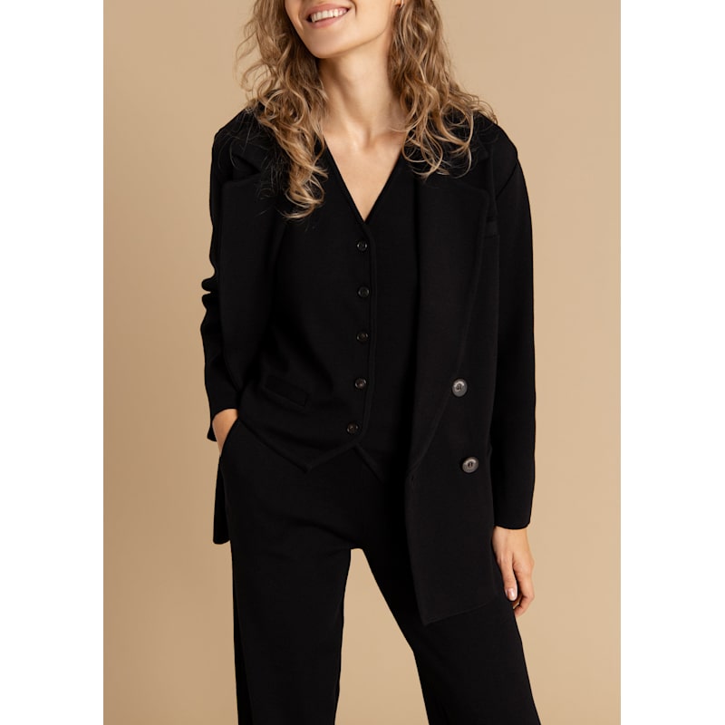 Thumbnail of Forza Knitted 100% Merino Blazer Black image