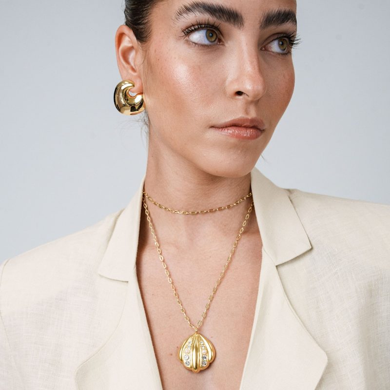 Thumbnail of Rosalia Gold Shell Necklace image
