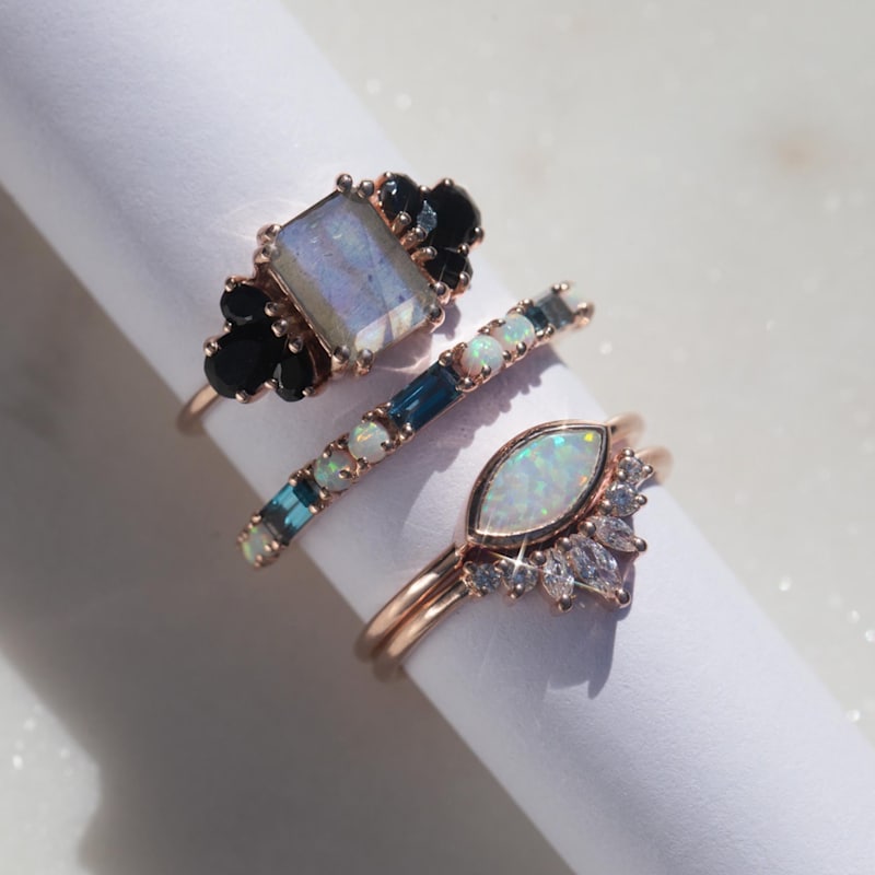 Thumbnail of Rose Gold Labradorite & Spinel Empress Ring image