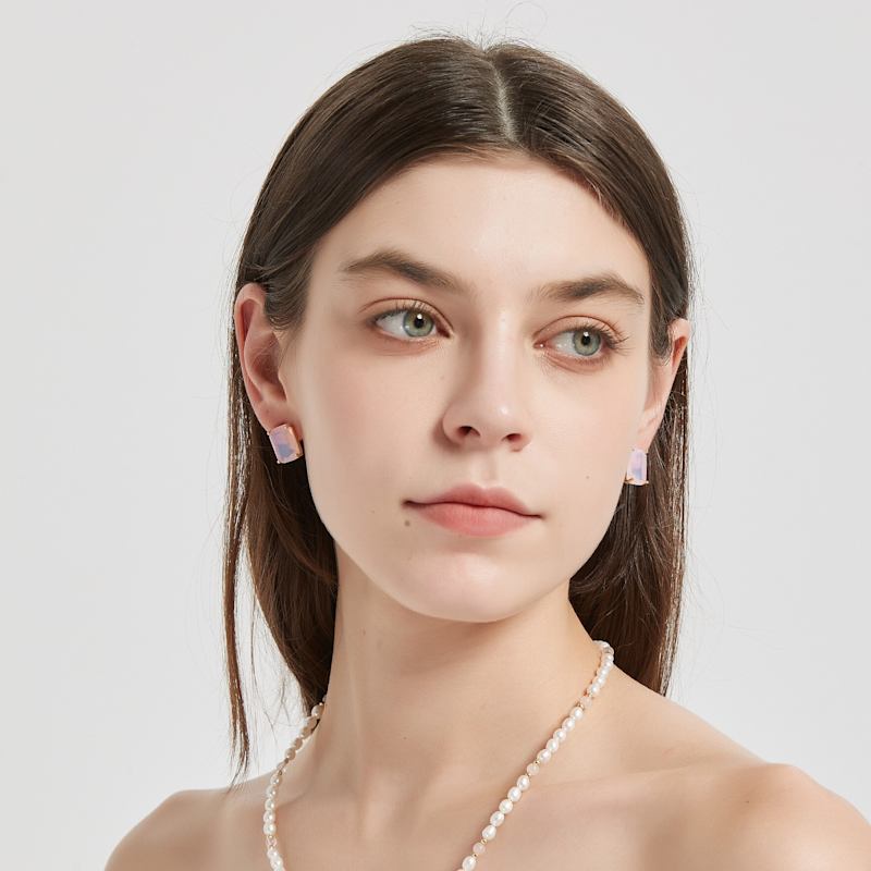 Thumbnail of Rose Pink Opal Ear Studs image