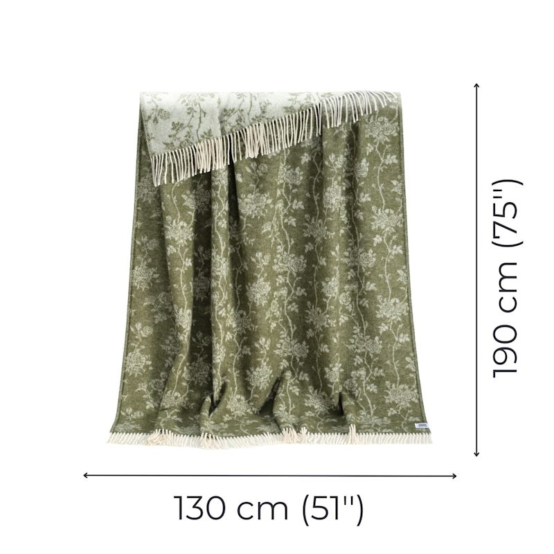 Thumbnail of Green Rose Wool Throw image
