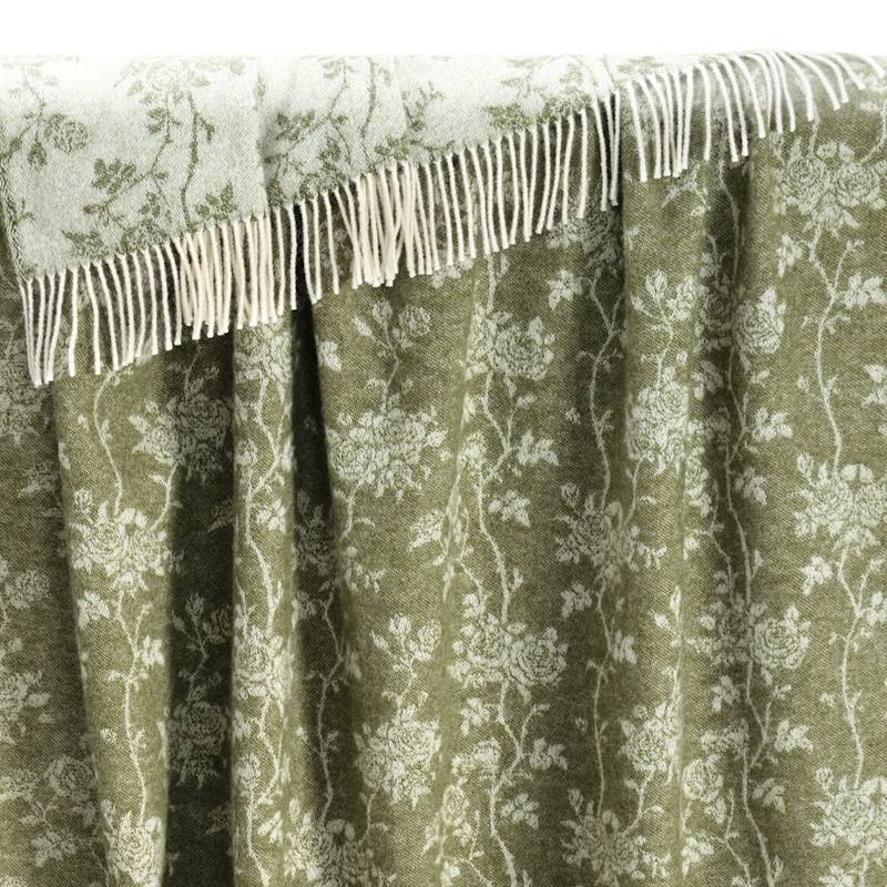 Thumbnail of Green Rose Wool Throw image