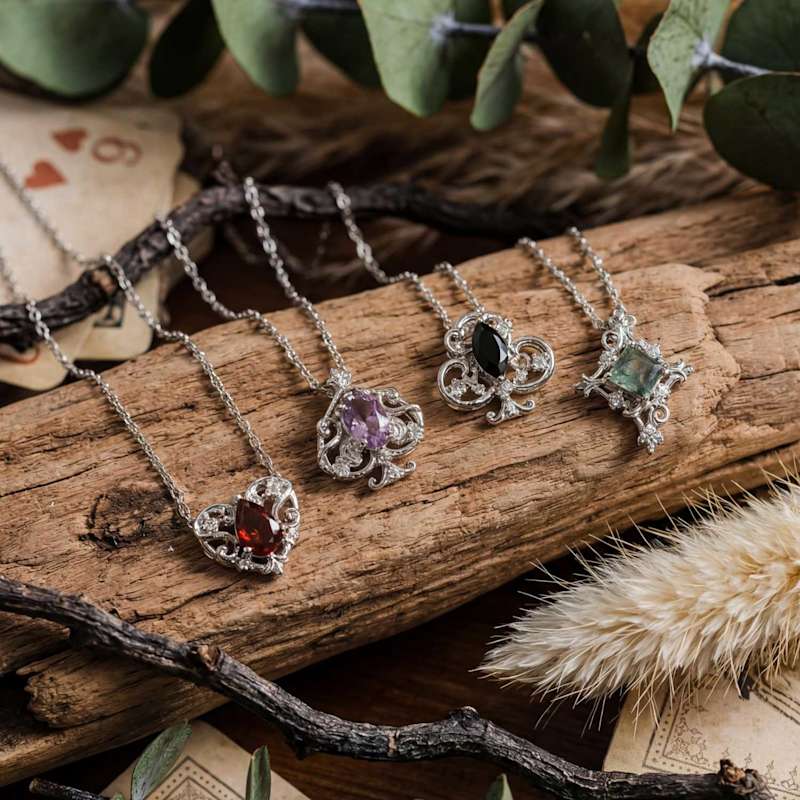 Thumbnail of Clover Club Black Onyx Necklace White Gold Vermeil image