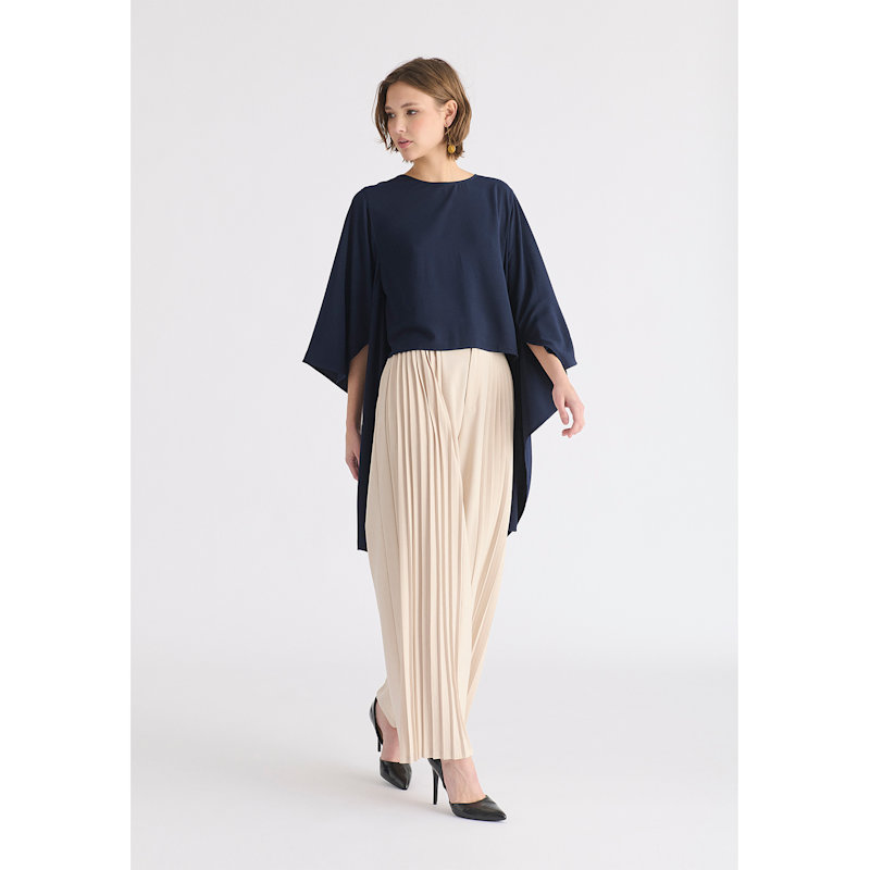 Thumbnail of Round Neck Cape Top In Navy image