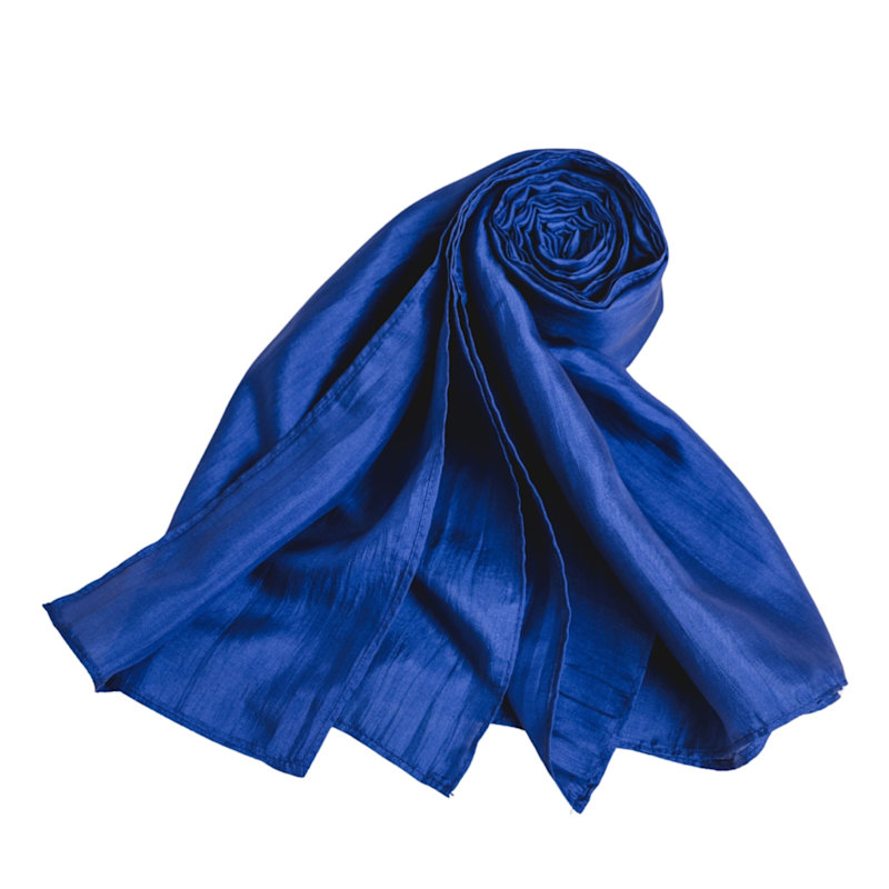Thumbnail of Royal Blue Silk Scarf – Hand-Dyed Mulberry Silk, Eid & Evening Wrap image