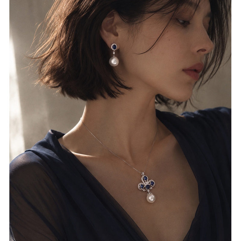 Thumbnail of Royal Blue Pearl Earrings image