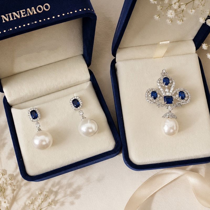 Thumbnail of Royal Blue Pearl Earrings image