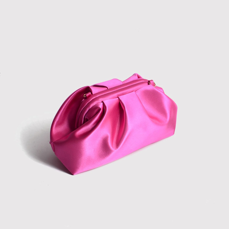 Royal Fuchsia Satin Evening Bag Springmoonatelier Wolf Badger
