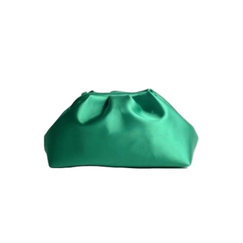 Thumbnail of Royal Green Satin Evening Clutch image
