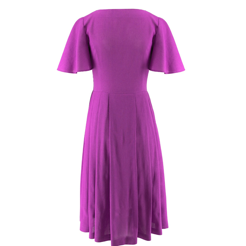 Thumbnail of Violeta Butterfly Sleeves Midi Dress In Lavender image