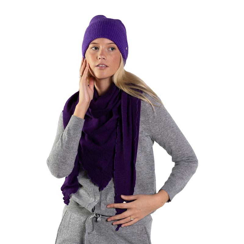 Thumbnail of Palma Triangle Cashmere Scarf Deep Purple image